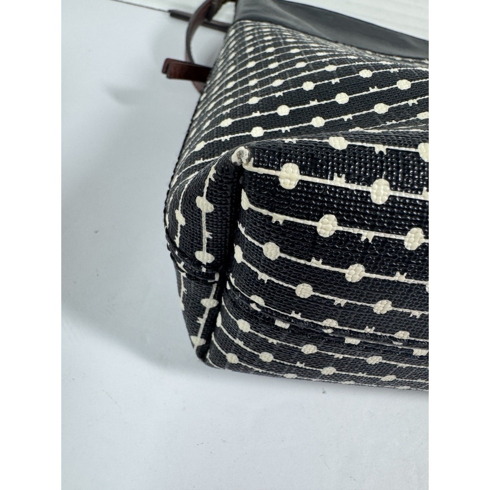 Fossil Crossbody Bag Fiona Coated Canvas And Leather Black & White Polka Dot - Picture 16 of 17